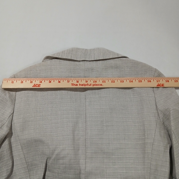 Ann Taylor Blazer Size 6 Small Linen Blend Gray Tweed Lightweight Career Jacket - Picture 12 of 12